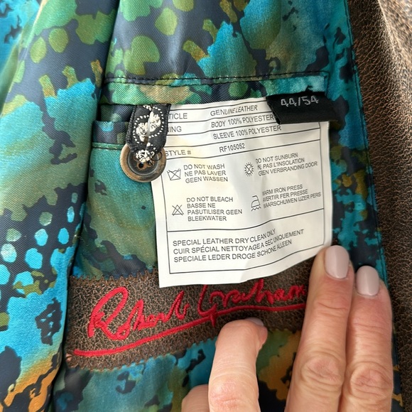 Robert Graham leather blazer jacket 44/54 - Picture 4 of 7